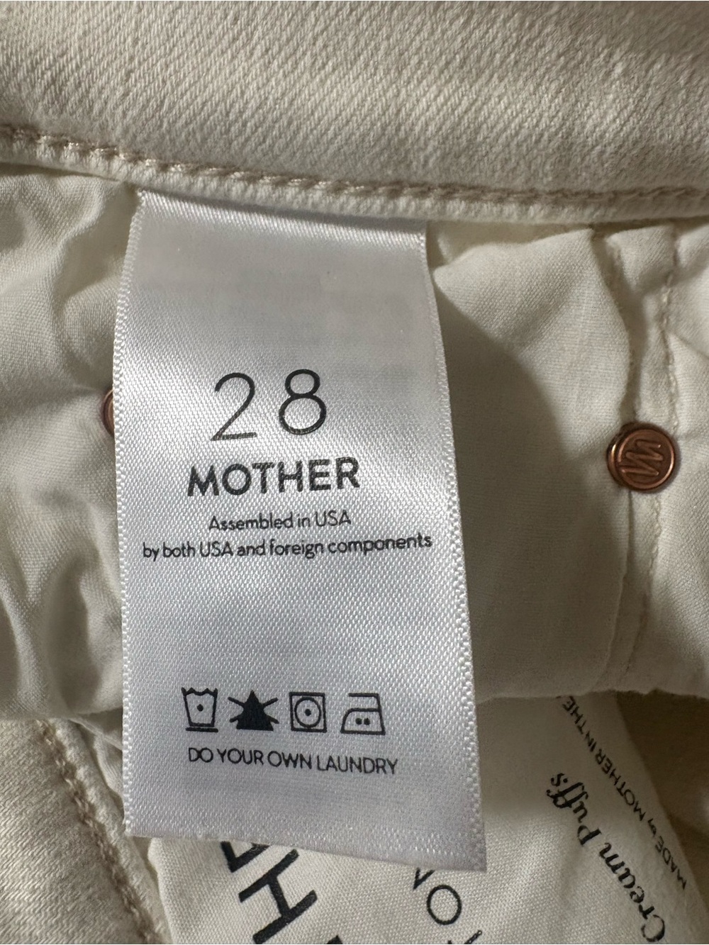 MOTHER High-Rise Straight Leg Jeans in White - Picture 7 of 8